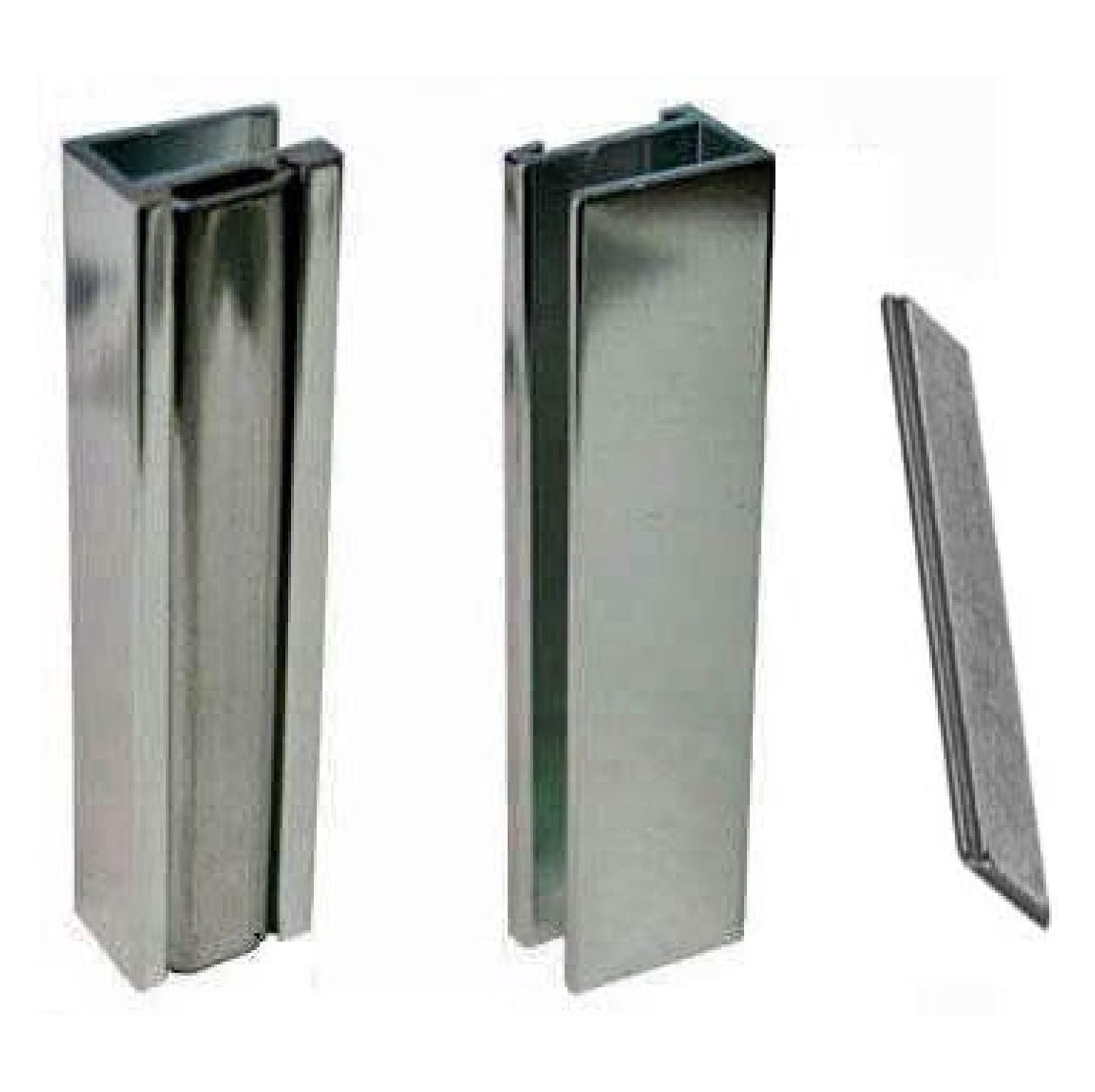 Brushed Shower Door UChannel with Metal Strike and Set