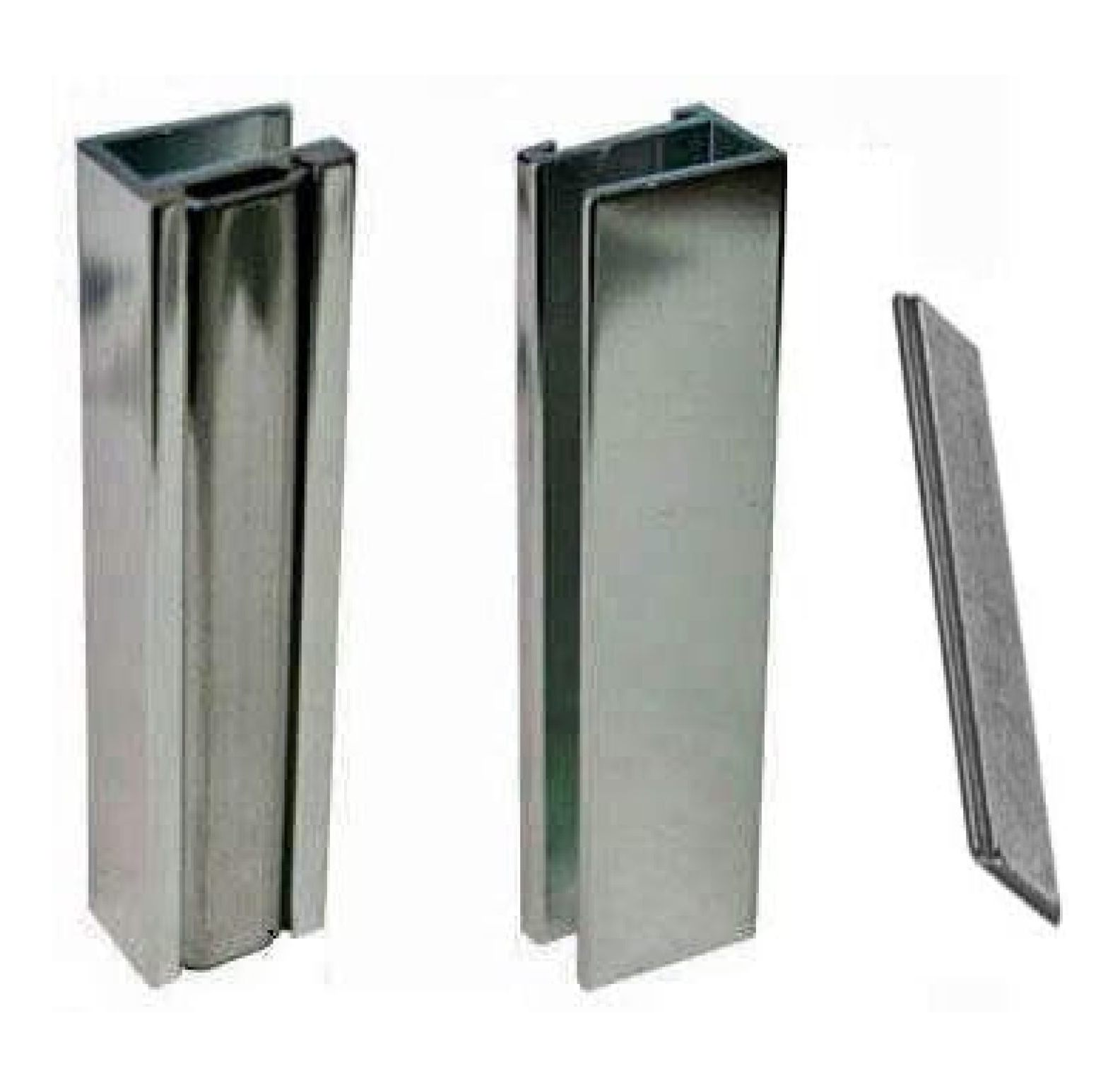 Brushed Shower Door UChannel with Metal Strike and Set