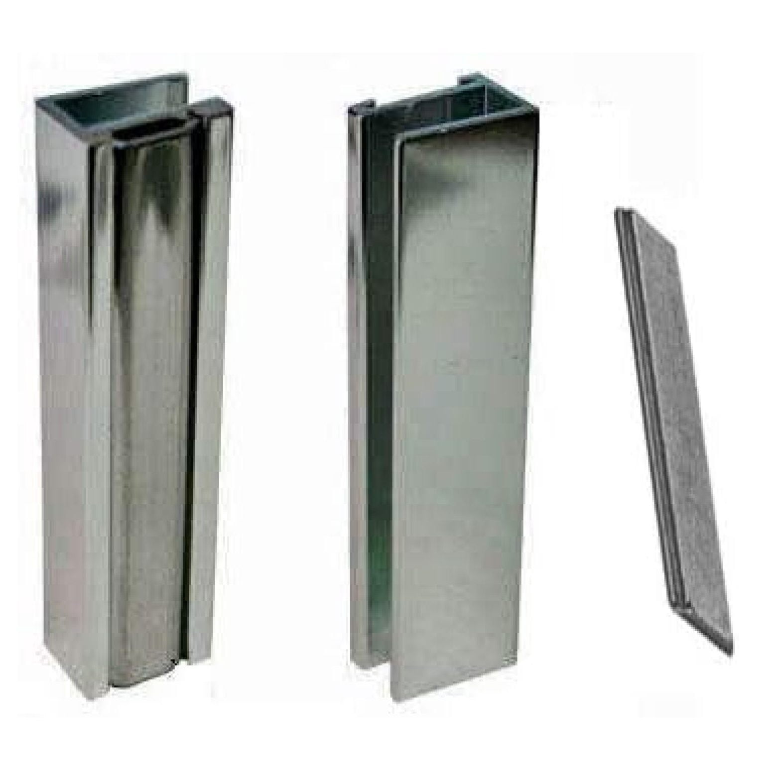 Brushed Shower Door UChannel with Metal Strike and Set