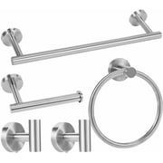 Brushed Silver Bathroom Towel Bar Set, 14-Piece Stainless Steel Hardware Bathroom Accessories, 16" and 24" Towel Racks for Bathroom Walls