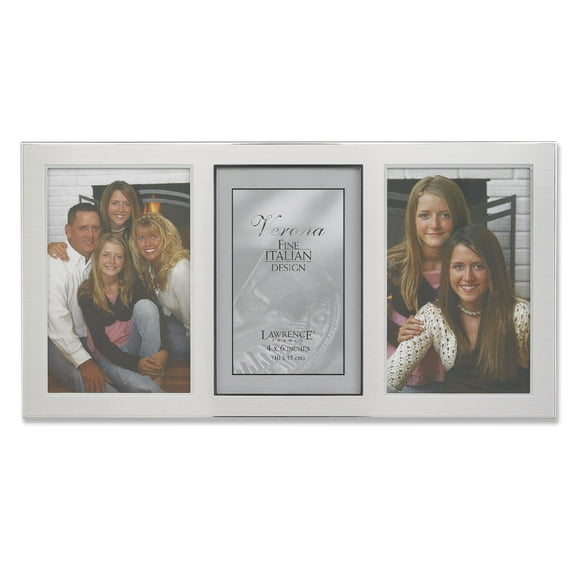 Brushed Silver Metal and Shiny Metal Two Tone 4x6 Triple Opening Panel
