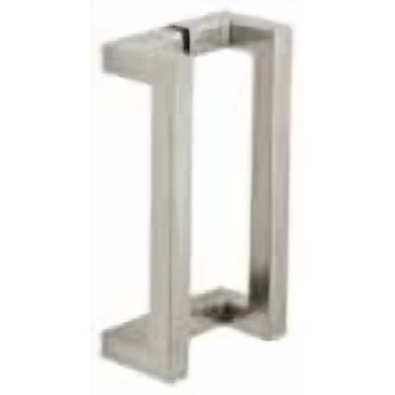 Brushed Stainless Glass Mounted Offset Square Back-to-Back Pull Handle - 10" (254 mm) by CR Laurence$$Tools & Hardware Other