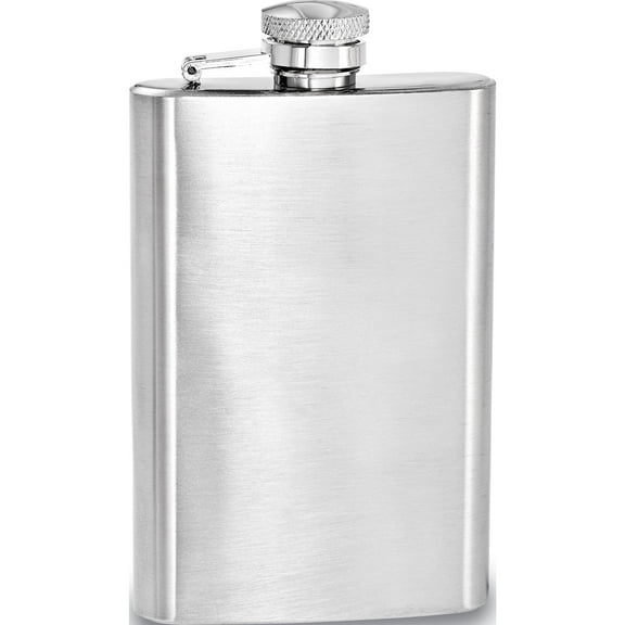 Brushed Stainless Steel 4Oz Rectangle Flask Designer Jewelry by Sweet Pea