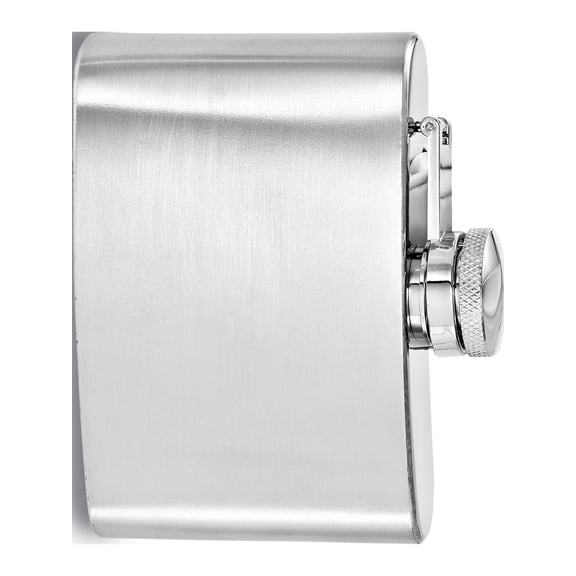 Brushed Stainless Steel 4Oz Square Flask Designer Jewelry by Sweet Pea