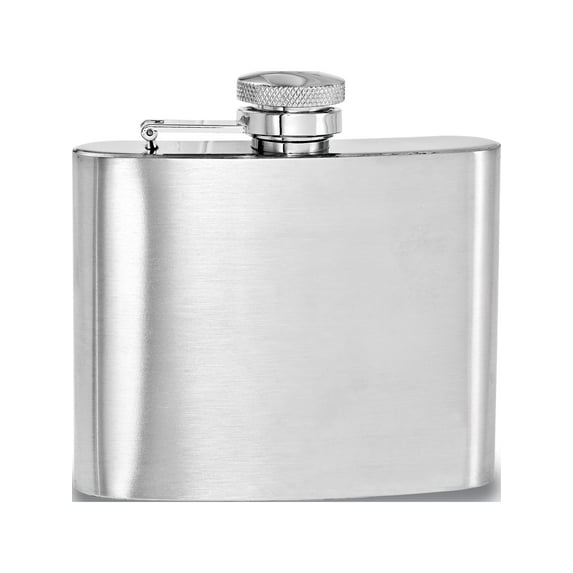 Brushed Stainless Steel 5Oz Square Flask Designer Jewelry by Sweet Pea