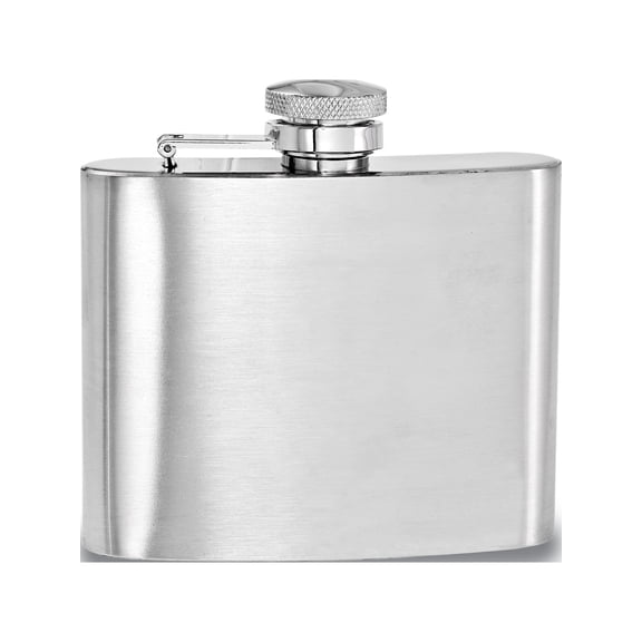 Brushed Stainless Steel 5Oz Square Flask Designer Jewelry by Sweet Pea