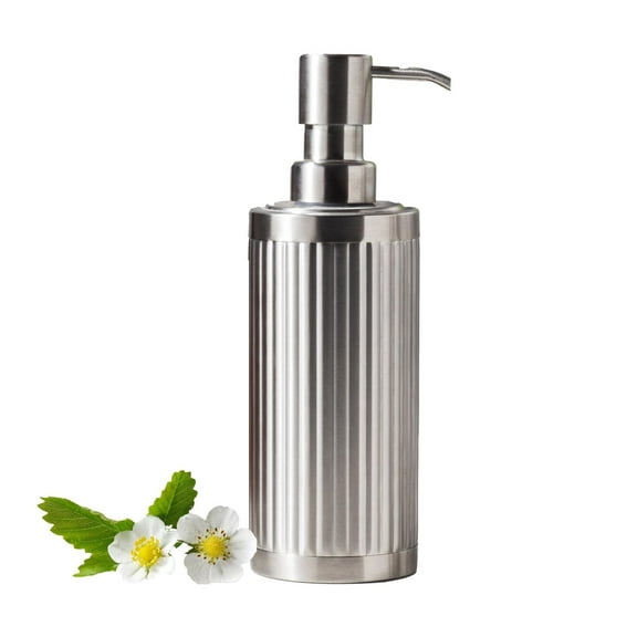 Brushed Stainless Steel Countertop Soap Dispenser Rust and Leak Resistant Hand Soap Pump with Funnel for Kitchen Countertops and Bathroom Dispensers (13.5 oz/400 ml)