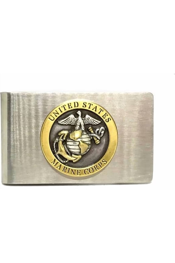 Brushed Stainless Steel Money Clip – (US Marines)