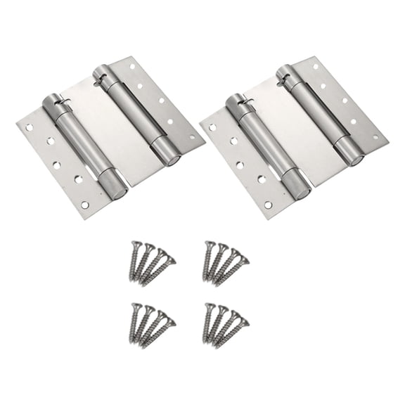 Brushed Steel Adjustable Spring Hinges Smooth Operate for Double Swing door