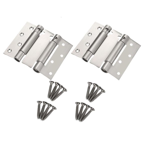 Brushed Steel Adjustable Spring Hinges Smooth Operate for Double Swing door