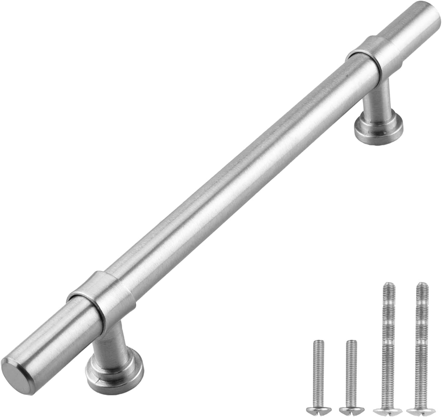 Brushed T Bar Handle Pull — 5" (128Mm) Hole Centers, 71/2" Overall