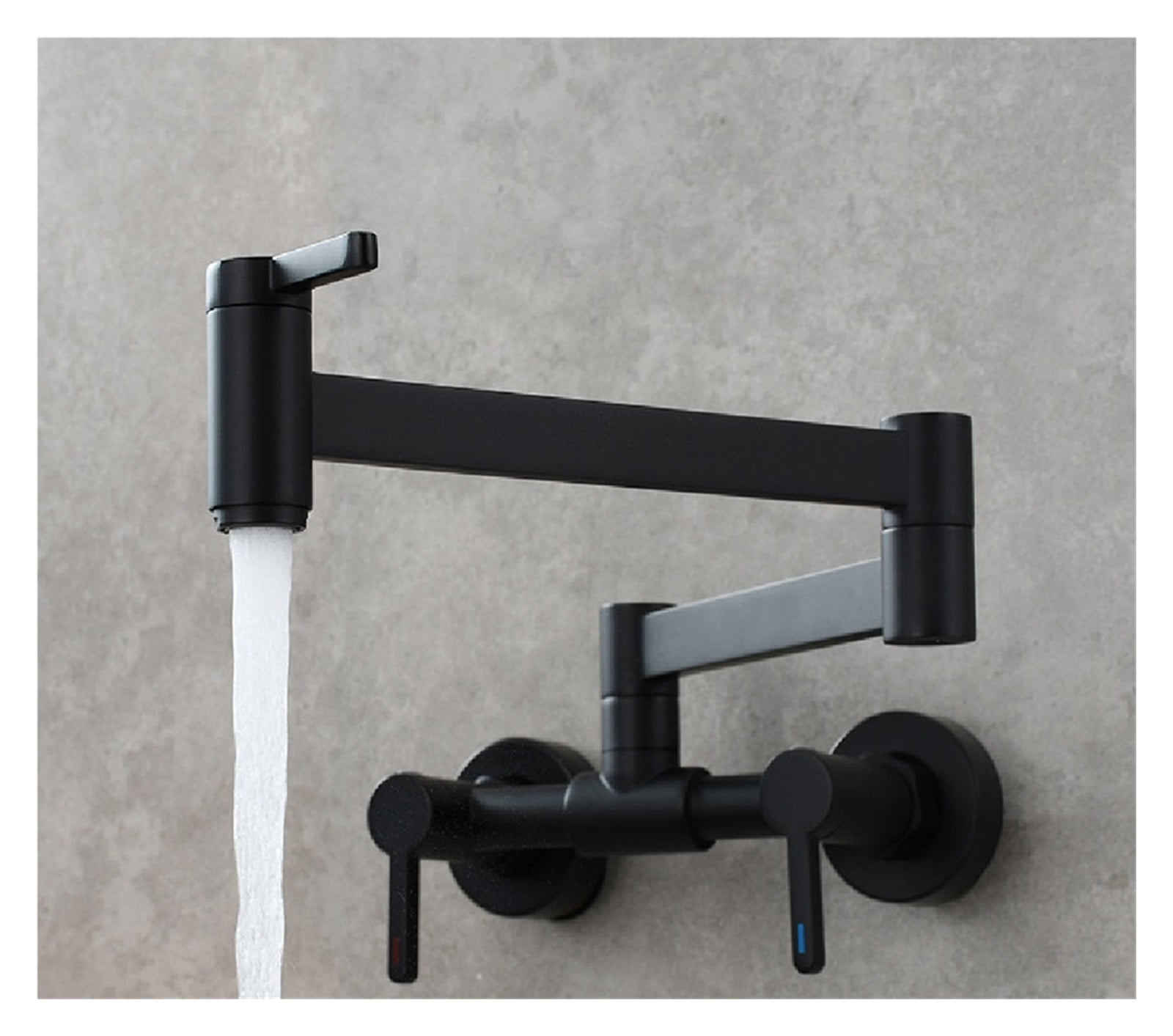 Brushed Three-switch Hot And Cold Basin Faucet In-wall Kitchen Folding ...