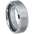 thumbnail image 1 of Brushed Tungsten Wedding Band - Stepped Edge Comfort Fit Tungsten Carbide Ring - Tungsten Anniversary Ring - TN162s12.5, 1 of 4