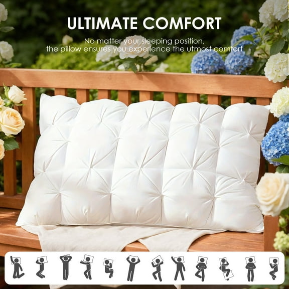 Brushed Twist Pillow - Down & Down Fiber Two-in-One Pillow with Double-Layer Design - Breathable and OKO-100 Certified - Ultimate Comfort for All Sleeping Positions