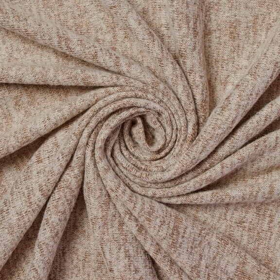 Brushed Two Tone Sweater Knit Hacci 68 Inch Polyester Rayon Spandex Stretch Fabric By The Yard - For Sewing Apparel, Accessories, & Décor (Dark Taupe, 1 Yard)