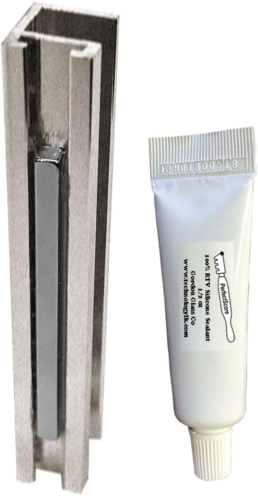 Brushed Universal Frameless Shower Door UChannel with 2" and