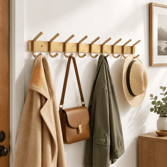 Coat Storage Rails Brushed Wall Mounted Coat Rack - 30 Inch Stainless Steel Rail With 10 ...