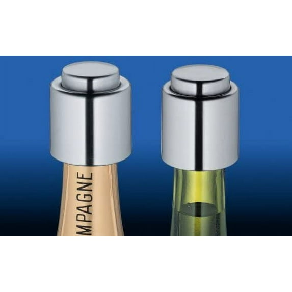 Brushed Wine & Champagne Stopper Set - Fine Stainless Steel Barware for Your Enjoyment