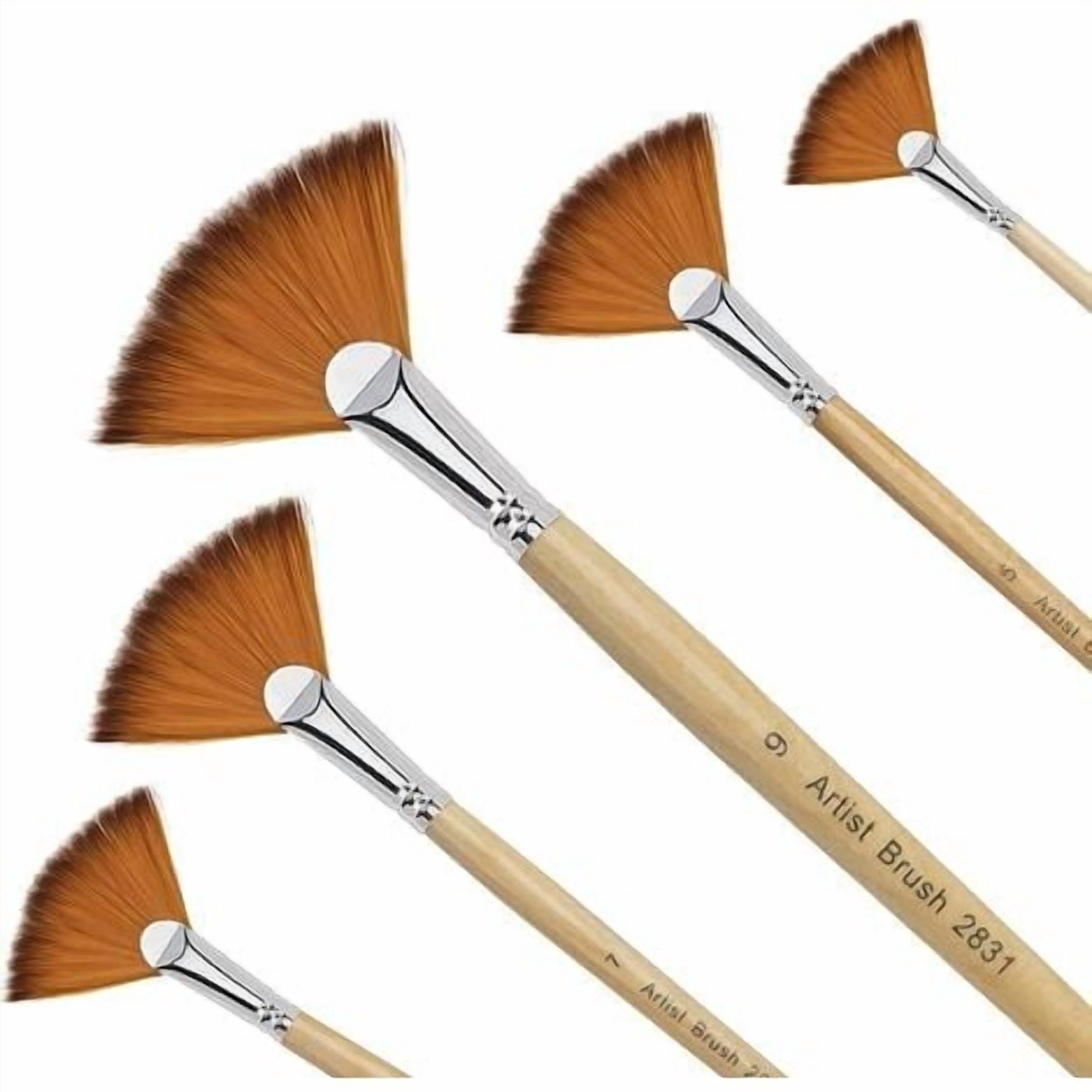 Brushes 5 pieces Fan brush Paint Brush Artists Nylon