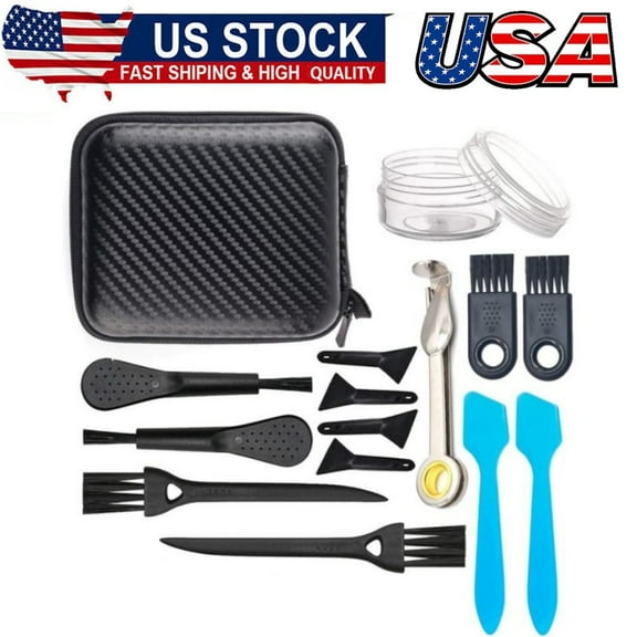 Brushes Scrapers Spoons Set for Spice Grinder with 3 in 1 Pipe Cleaners Tool Kit