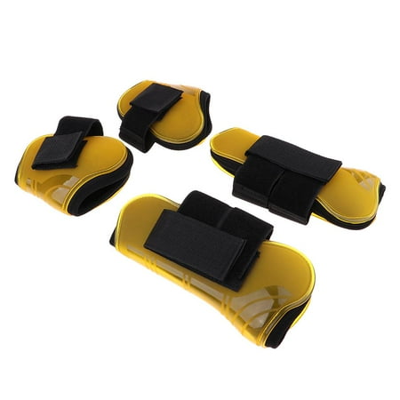Brushing Boot Horse Stable Neoprene Leg Wrap, Set Of 4 - Yellow
