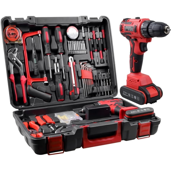Brushless 21V Cordless Drill Set, 319 in-lb Torque, 0-1350RMP Variable Speed, 10MM 3/8'' Keyless Chuck, 25+1 Clutch, 1.5Ah Li- & for Tool Kit