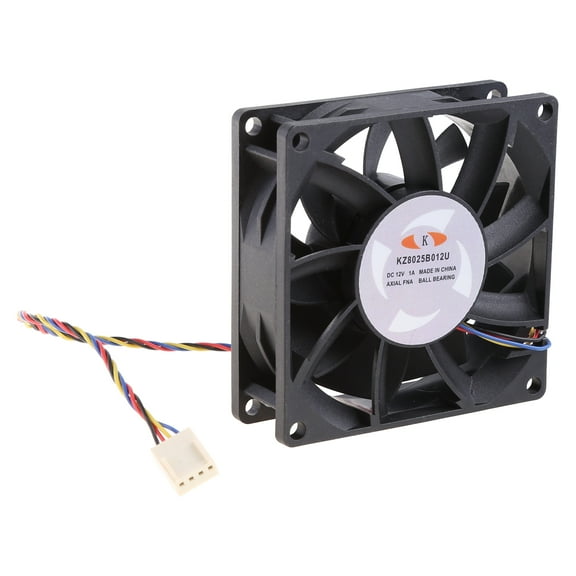 Brushless Computer Fan 8x8x2.5cm 85.2CFM 6500RPM 4Pin 4 Wire PWM Automatic Temperature Control Cooler by KZ8025B012U