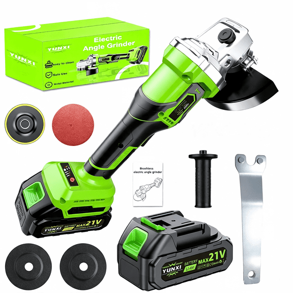 Brushless Cordless Angle Grinder, Rechargeable Wireless Multi-Functional Power Tool for Cutting, Grinding & Polishing, Optional Complete Accessories Kit, Ideal Festival Gift for Men