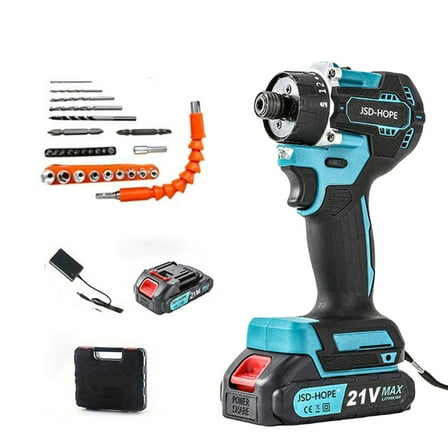 Brushless Cordless Drill/Driver with Impact Function, Multi-Purpose Lithium-ion Electric Tool for Home Use