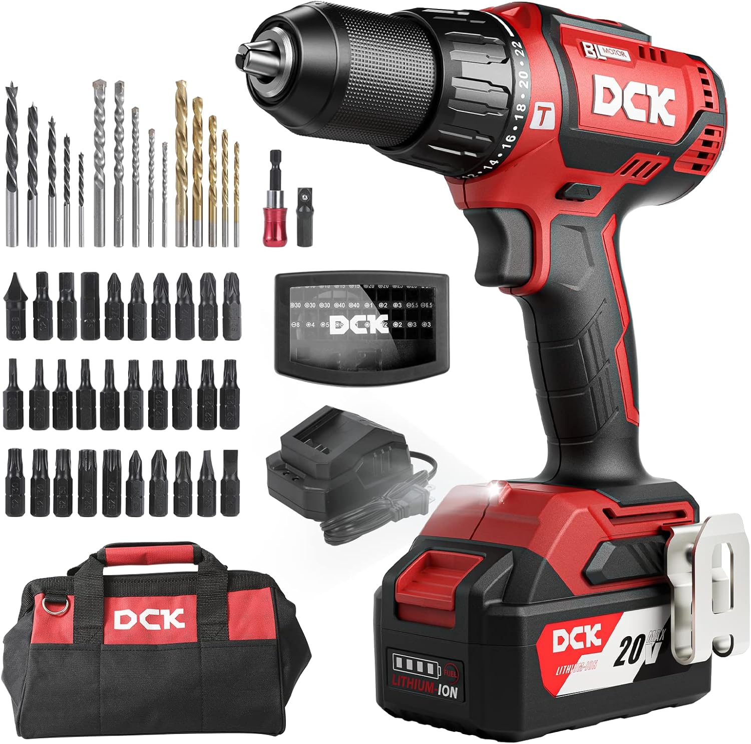 Brushless Cordless Hammer Drill 20V, 531 in.lbs, 36000 BPM, 1/2