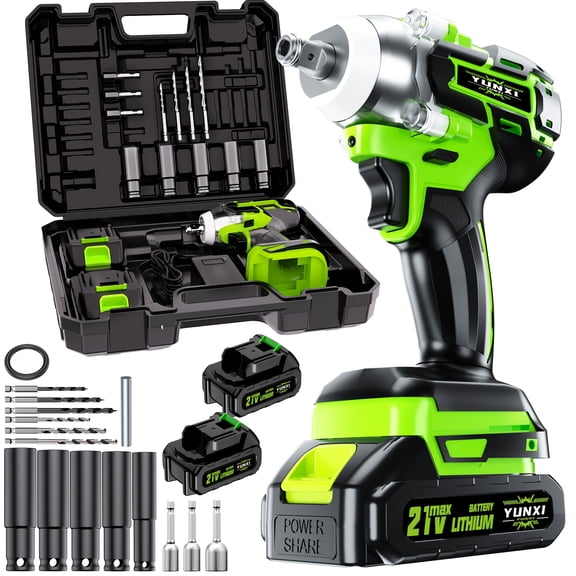 Brushless Cordless Impact Wrench, Industrial Grade Portable Tool with Charger & Optional Lithium Battery