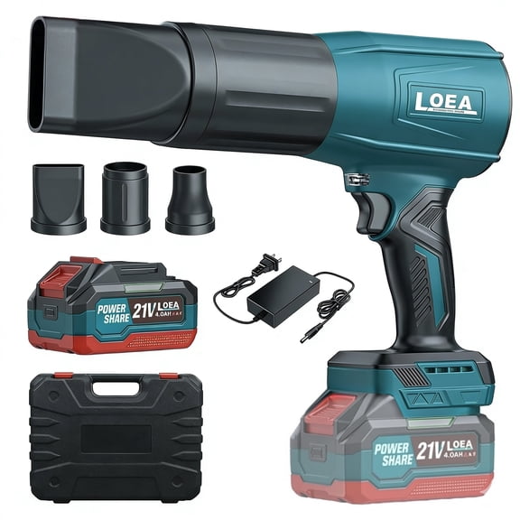 Brushless Cordless Leaf Blower Electric - 300K RPM High Speed, 4.0Ah Battery & Charger Included, Lightweight Handheld for Lawn Care, Yard Cleanup, Blowing Leaves, Dust & Debris - Green