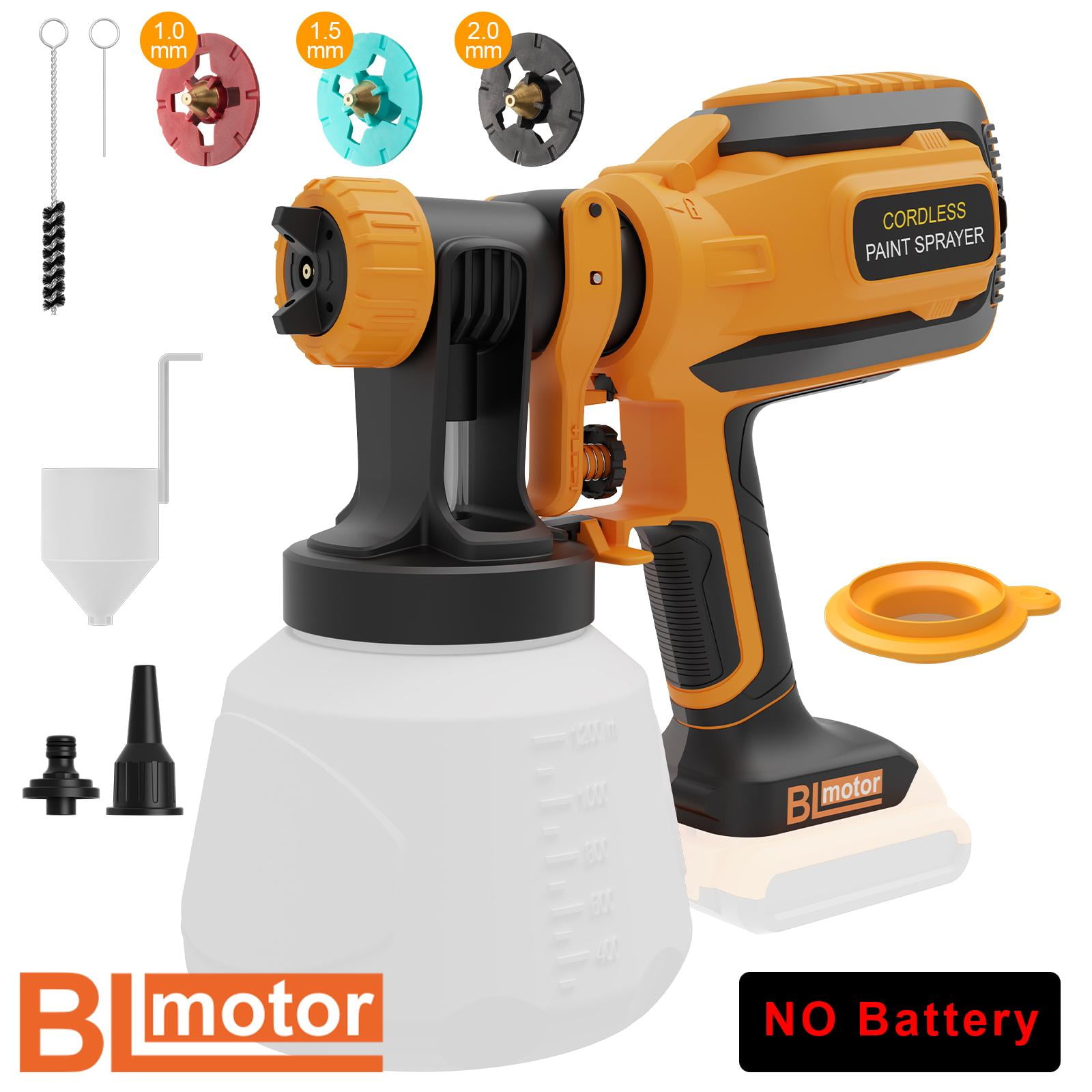 Brushless Cordless Paint Sprayer for Dewalt 20V Battery,  3 Nozzles, 1000ml/min Flow Rate & 1200ML Electric Paint Gun for Furniture, Walls , DL05S(Battery Not Included)