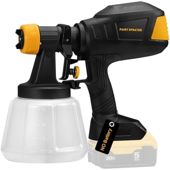 Brushless Cordless Paint Sprayer for Dewalt 20V Battery,4 Nozzles,150 Din/s Viscosity,1000ml/min Flow Rate & 1200ML Electric Paint Gun for Furniture, Walls (Battery Not Included)
