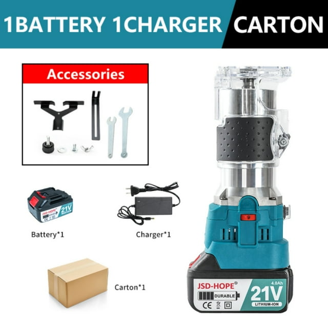 Brushless Cordless Router, Mini Portable Wood Trimmer and Engraving Machine