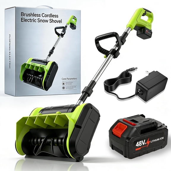 Brushless Cordless Snow Shovel, 13Inch Electric Snow Blower with 4.0 Ah Battery and Charger, Battery Powered Snow Removal, Lightweight Snow Blower Shovel for Pathways,Patios,Decks & Driveways