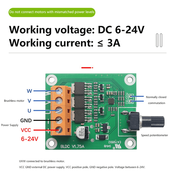 Brushless DC Motor Driver Controller Board 6V 12V 24V CD Drive Fan Motor Governor DIY Motor Controller Accessories