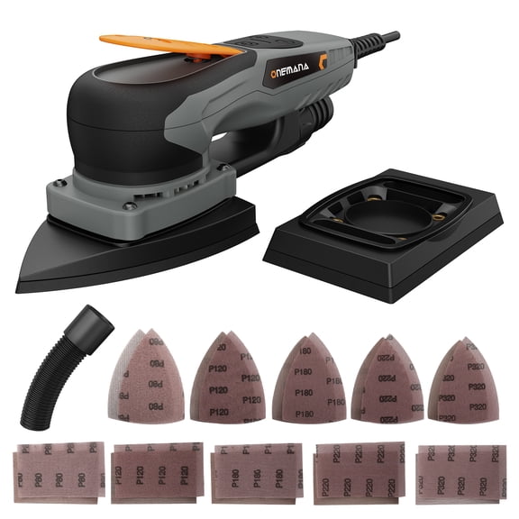 Brushless Detail Sander Triangular Corner Sander 2-in-1 Variable Speed for Tight Spaces