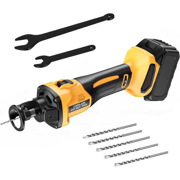 Brushless Drywall Cut-Out Tool Compatible with DeWalt 20V Battery,6-Speed Adjustable Rotary Saw (Max 30000 RPM),Cordless Spiral Saw with LED&Depth Guide for Sheetrock,Plywood, Woodworking (Tool Only)