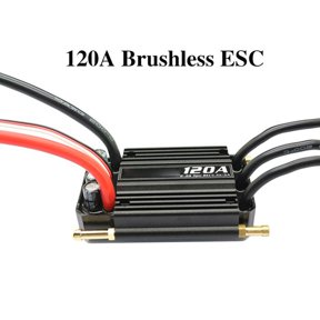 Brushless ESC for RC Boat Models 2-6S for LIPO Waterproof Controller with 5.5V/5A BEC Programmable Card Support 50A-150A(120A)