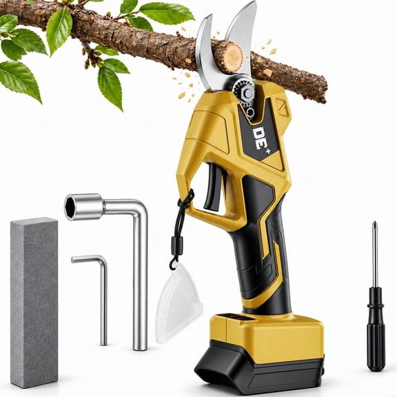 Brushless Electric Pruning Shears for DeWalt 20V Battery, Portable Cordless Pruning Shears with SK5 Blades, Adjustable Cutting Diameter for Gardening Tree Pruning(NO Battery)