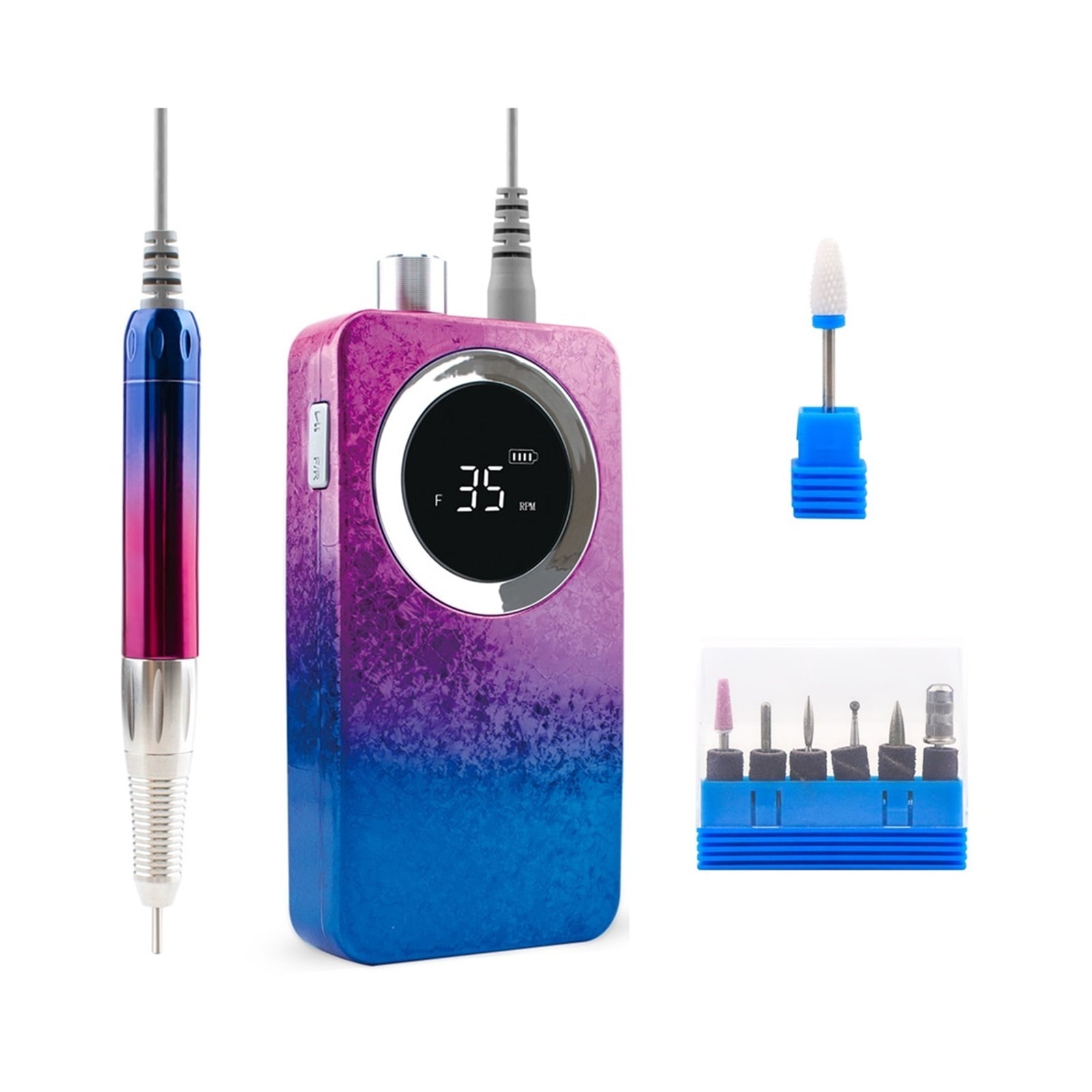 Brushless Handle Portable Cordless Nail Drill Machine, 35000RPM Rechargeable Manicure, Electric Nail File Drill Wireless Pro ,Low Noise