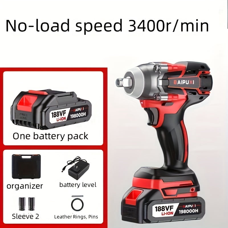 Brushless Motor, 5000 RPM Electric Tool, 3-in-1 Rechargeable Impact ...