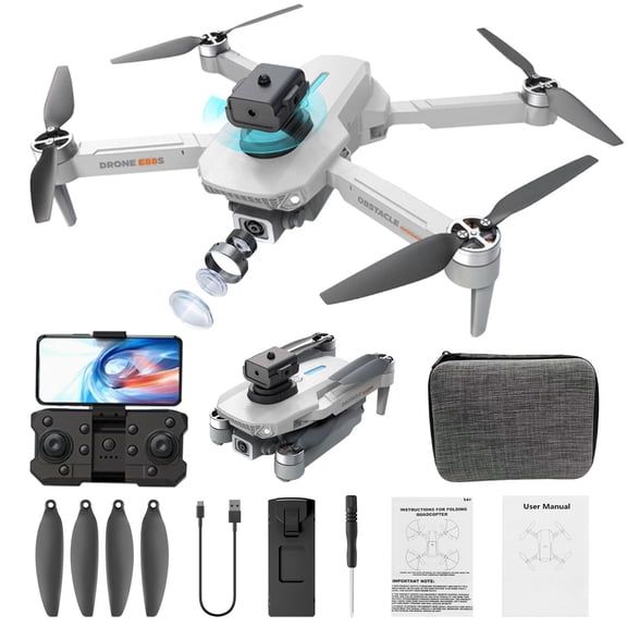 Brushless Motor Drone with 1080P Camera – 2.4 GHz Wi-Fi FPV Quadcopter, Headless Mode, Follow Me, Altitude Hold, 360° Obstacle Avoidance, Foldable RC Copter with Case