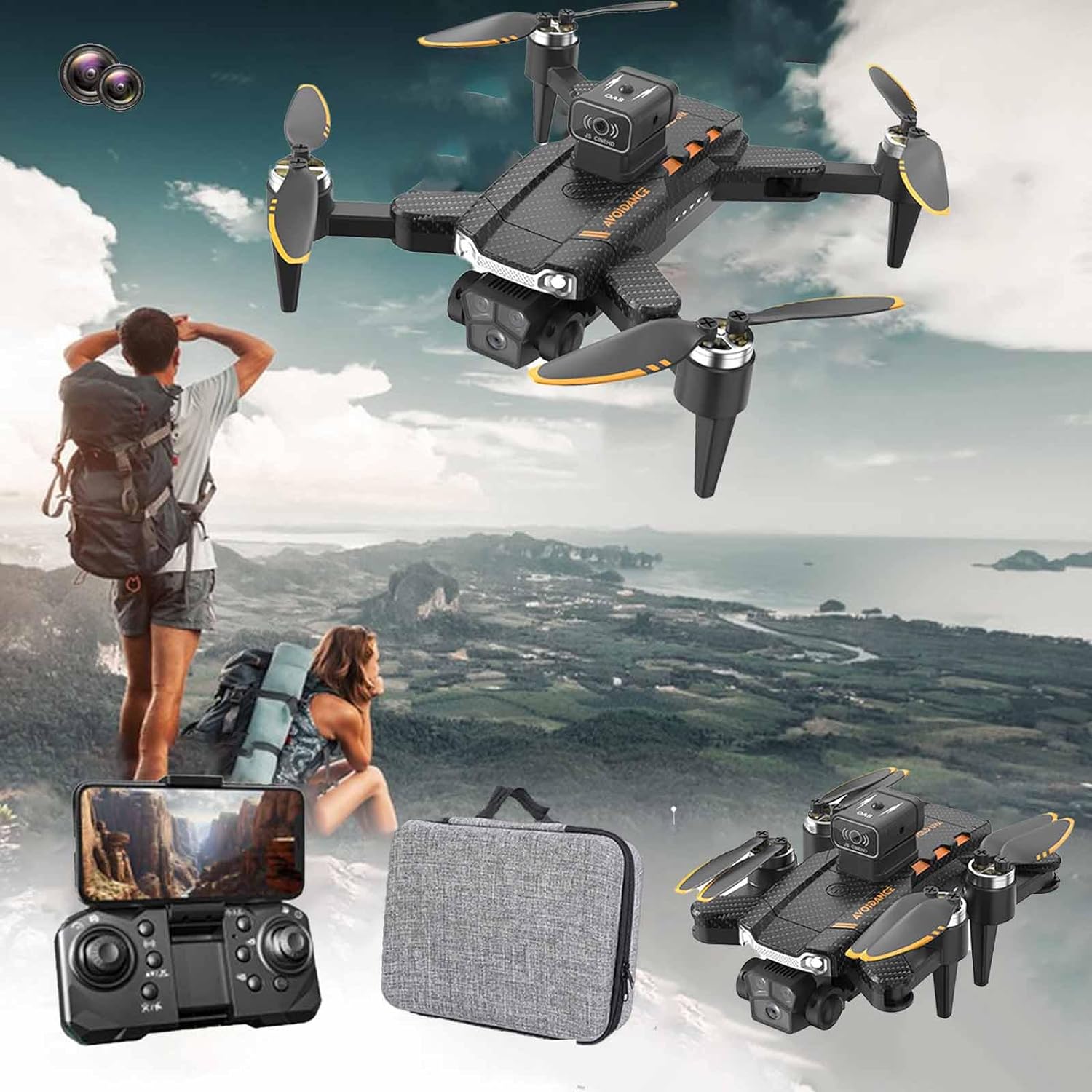 Brushless Motor Drone, 2.4G Wifi Fpv Rc Quadcopter With Hd 3 Camera 3 ...