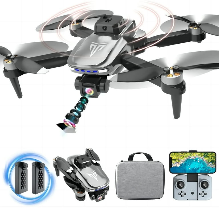 Brushless Motor Drone Drone with 4K Camera for Adults Beginners Foldable FPV RC Quadcopter Drone Optical Flow WiFi Transmission 360 Active