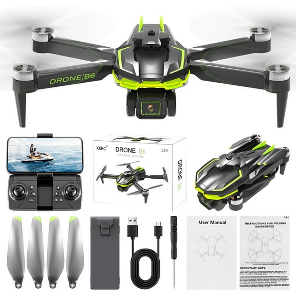 Brushless Motor Drones With 2 Cameras Wind Resistance Headless Mode Gesture Control FPV Drone With Cool LED Light For Adults RC Drone For Beginners Quadcopter