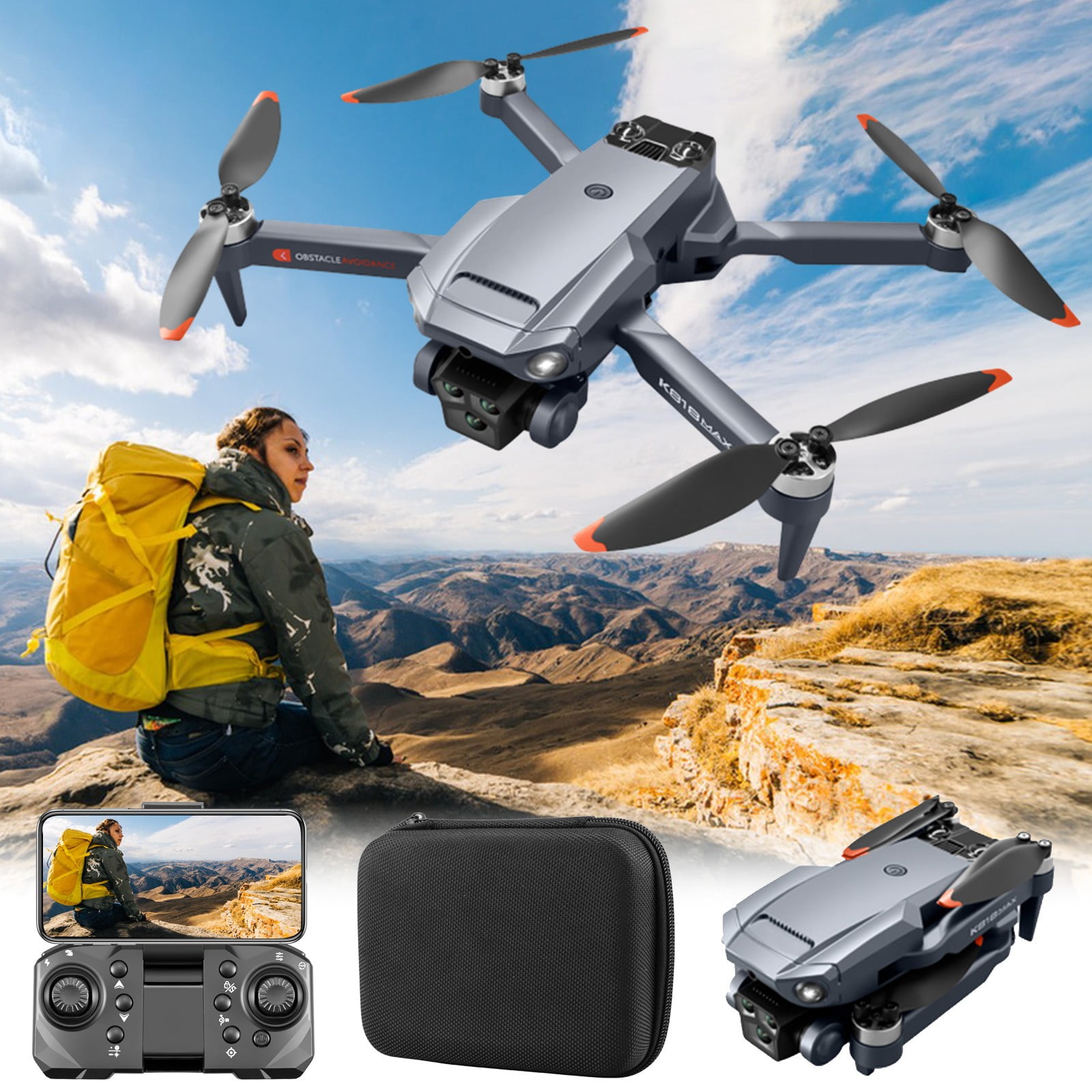 Brushless Motor Drones With 5 Cameras Wind Resistance Headless Mode