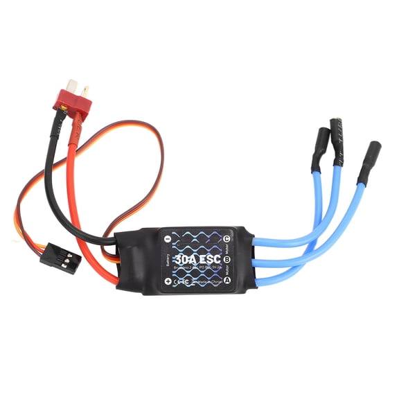 Brushless Motor ESC, 2,4S LiPo Compatible, T,Plug Connector, 30A Rating