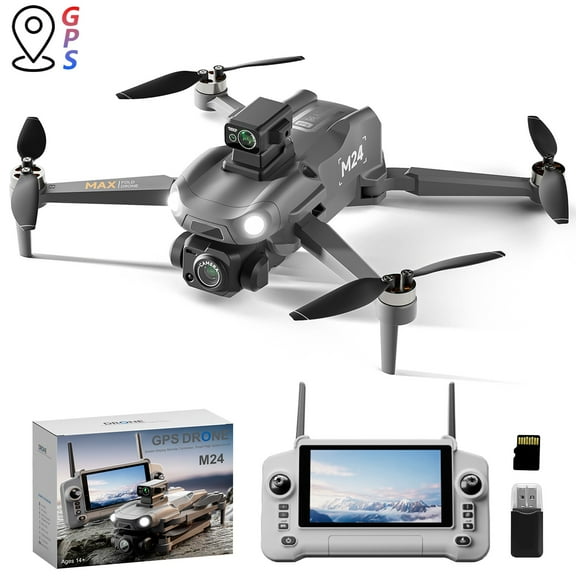 Brushless Motor Gps Drone With 4.5 Inch Screen Remote, 5G Fpv Quadcopter 4K Camera 30 Mins Flight 3280Ft Range Obstacle Avoidance For Adults
